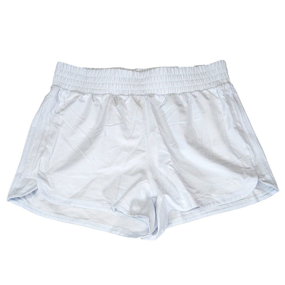 Adidas Pacer Woven High Rise Training Shorts Light Blue XL IS2175 NWT